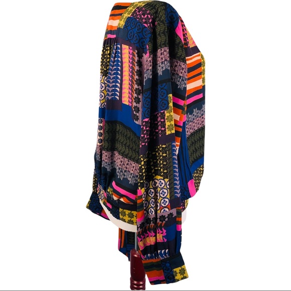 Colorful Patchwork Wrap Top - Picture 9 of 10